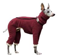 VOODUE Ropa Perros Sudadera con Capucha de Galgo Italiano, Chaqueta Polar cálida de Invierno, Ropa de Whippet con Cuello Alto, Ropa de Invierno for Perros (Color : Red, Size : L)