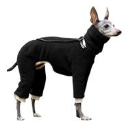 VOODUE Ropa Perros Sudadera con Capucha de Galgo Italiano, Chaqueta Polar cálida de Invierno, Ropa de Whippet con Cuello Alto, Ropa de Invierno for Perros (Color : Negro, Size : S)