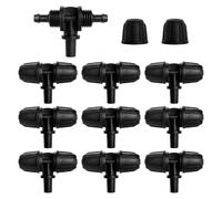 VooGenzek 10 Piezas 4/7 mm a 6mm Accesorios de Riego por Goteo, Riego por goteo en T de 3 Vías, Conectores en T con Púas, Conector de Manguera de Riego por Goteo, para Césped, Jardín