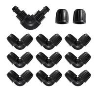 VooGenzek 10 Piezas 8/12 mm Accesorios de Riego por Goteo, Adaptador de Codo de Riego por Goteo, Tubería de Goteo Conectores de Púas, Conectores de Codo de Riego, para Césped, Jardín