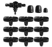 VooGenzek 10 Piezas Accesorios de Riego por Gote, Adaptador en T de Púas para Tubo 8/12 mm a 4/7 mm, Conectores en T con Púas para Riego por Goteo, Tubo de Tiego Tee por Goteo, para Césped, Jardín