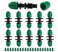 VooGenzek 10 Piezas Conectores en T con Púas para Riego por Goteo, Adaptador en T de 6 Vías Púas para Tubo 13/16 mm a 4/7 mm, Tubo de Tiego Tee por Goteo, para Césped, Jardín (Verde)
