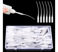 VooGenzek 100 unidades de 0,3 mm de plástico transparente con micropuntas, extensor de pegamento, aplicador de precisión, para manualidades, proyectos de hobby, laboratorio, dispensador de pegamento