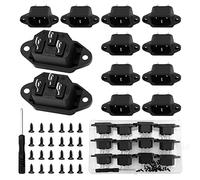 VooGenzek 12 Piezas AC 250V 10A IEC 320 C14 Montaje en Panel Adaptador, C14 Macho PCB Montura Panel, 3 Pines Macho Enchufe Chasis Recto