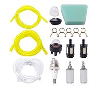 VooGenzek 12 Piezas Kit de Mangueras de Combustible, 30cm Tubo de Combustible, Filtro de Gasolina, Bombilla de Imprimación, Cortador de Bujías, Juntas, para Cortacésped, Motosierra