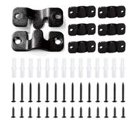 VooGenzek 14 Piezas Colgadores para Cuadros Hidden Soporte, Oculto Enclavamiento Hebilla, Soportes de Montaje Oculto Empotrado, con 28 Tornillos, para Fotos, Espejos, Negro 44 x 19 mm