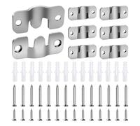 VooGenzek 14 Piezas Colgadores para Cuadros Hidden Soporte, Oculto Enclavamiento Hebilla, Soportes de Montaje Oculto Empotrado, con 28 Tornillos, para Fotos, Espejos, Plata 44 x 19 mm