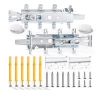 VooGenzek 2 Piezas Colgadores Ocultos para Gabinetes Cocina, Ganchos de Fijación para Muebles Suspendidos, Herrajes Colgar Muebles Cocina, con Tornillo y Cubierta, Peso del Rodamiento: 130kg