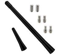 VooGenzek 2 Piezas Mini Antena Corta Universal para Coche - Radio FM/Am Con 6 Tornillos M4/M5/M6 (17.5 + 6.5cm)