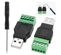 VooGenzek 2 Piezas USB 2.0 Tipo A Macho Hembra a 5 Pines Hembra Tornillo, Enchufe de interfaz Conector de terminal macho USB