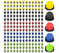 VooGenzek 200 Piezas 1/4'' Goteros de Riego, Plástico Aspersores de Riego Ajustables de 8 Agujeros, Cabezas de Riego para Goteo Goteros, Rociadores de Riego para Césped, Jardín, 5 Colores