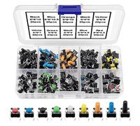 VooGenzek 200 Piezas 10 Valores Interruptor de Boton Momentaneo Tactil, 6×6mm Pulsador Táctil Interruptor Micro Momentáneo Tacto Kit con Caja de Plástico (Multicolor)