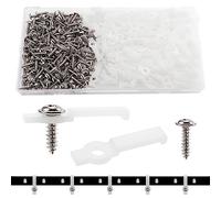 VooGenzek 200 Piezas 10mm Clip de Montaje Tira LED, Clips de Fijación de Tira de luz, Soporte de Montaje para LED Clip, con Tornillos, para Tira de Luz de 10mm de Ancho (Blanco)