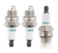 VooGenzek 3 Piezas BM6A Bujías para Motosierra, Bujía BM6A / L7T Reemplazo, Bujía para Desbrozadora, para Cortacésped Motosierra Repuestos de Motor