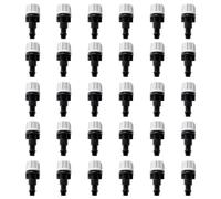 VooGenzek 30 Piezas Boquillas de Niebla Ajustables para Tubo 4/7 mm, Boquilla de Atomización para Césped, Boquilla Ajustable de Riego de Jardín, para Césped, Jardín, Gris