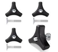 VooGenzek 4 Juegos Tornillos de Tuerca para Mango de Cortacésped, Mango de Perilla Triangular para Máquina de Cortacésped, Herramientas de Jardín