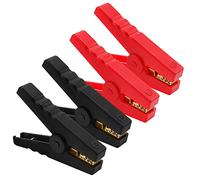 VooGenzek 4 Piezas 100A Pinzas de Cocodrilo, Clips de Cocodrilo Aislados, Abrazaderas de Carga de Cobre Puro, para Cable de Carga de Coche (96mm, Rojo + Negro)