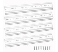 VooGenzek 4 Piezas Carril DIN, DIN Rail Ranurado de Aluminio, con 8 Piezas Tornillos, para Serie de Terminales de Carril DIN y Contactor, 35 x 200 mm