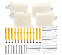 VooGenzek 4 Piezas Ganchos de Fijación para Muebles Suspendidos, Soportes para Muebles Suspendidos, Soportes de Suspensión de Gabinete, Peso del Rodamiento: 50kg, Color Crema