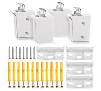 VooGenzek 4 Piezas Ganchos de Fijación para Muebles Suspendidos, Soportes para Muebles Suspendidos, Soportes de Suspensión de Gabinete, Peso del Rodamiento: 60kg, Blanco