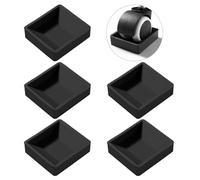 VooGenzek 5 Piezas 5.9x6.4 cm Tazas de Goma para Muebles, Almohadillas Protectoras de Goma para Pies, Posavasos Antideslizantes de Muebles, para Suelos Camas Sofás Sillas Ruedas, Negro
