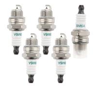 VooGenzek 5 Piezas BM6A Bujías para Motosierra, Bujía BM6A / L7T Reemplazo, Bujía para Desbrozadora, para Cortacésped Motosierra Repuestos de Motor