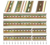 VooGenzek 6 Piezas 3 Tipos Carril DIN, DIN Rail Ranurado, con 16 Piezas Tornillos, para Serie de Terminales de Carril DIN y Contactor, 100/200 / 300 mm, Aleación de Acero