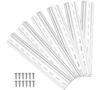 VooGenzek 6 Piezas Carril DIN, DIN Rail Ranurado de Aluminio, con 12 Piezas Tornillos, para Serie de Terminales de Carril DIN y Contactor, 35 x 200 mm