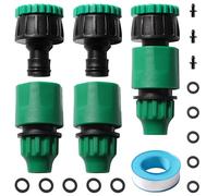 VooGenzek 6 Piezas G1/2 G3/4 a 8/12 mm 4/7 mm Juego de Conector de Micro Riego, Adaptador de Micro Riego, Conector de Grifo Plástico, para Sistema de Riego de Jardín