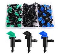 VooGenzek 60 Piezas 1 GPH 2 GPH 4 GPH Riego por Goteo Goteros Bandera Emisor, Bandera de Plástico Gotero, Goteros Riego de Bandera de Jardín, para Goteo Conectar Manguera