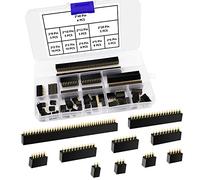 VooGenzek 65 Piezas 2.54mm Conector de Encabezado de Clavija de Placa PCB Kit, para Arduino Stackable Shield (2 * 2/3/4/5/6/8/10/12/20/40 Pin)