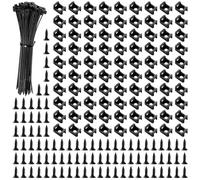 VooGenzek 90 Conjuntos 14.6 * 9.9 mm Bases de Montaje de Brida de Cable Tipo Sillín, Soportes de Bridas de Cables, con M3.5 Tornillos y Bridas, para Gestión de Cables, Negro