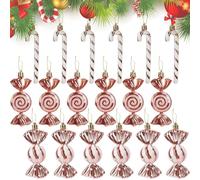 Vookkp 18 Piezas Decoracion Caramelos Navidad Adornos Arbol Navidad Bastones NavidadDecoracion Colgantes Bastones para Árbol Rojos y Blancos Adornos Navideños