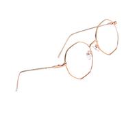 Voolga Clásicas Retro Gafas Luz Azul, Anti Tensión de Ojos Gafas Sin Graduar de Ordenador con Marco de Metal, Gafas Proteccion Trabajo para PC, Gaming, Tablet, Video Juegos Hombre Mujer (Rose Gold)