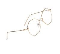 Voolga Gafas Clásicas Retro Anti-Luz Azul con Marco de Metal - Protección para Ordenador, PC, Gaming, Tablet, Videojuegos - Sin Graduar para Hombre y Mujer