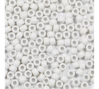 VOOMOLOVE 1000 cuentas de poni blanco, cuentas de pulsera, cuentas para trenzas de cabello, cuentas para manualidades, cuentas de plástico, cuentas para trenzas de 6 x 9 mm (blanco)