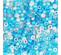 VOOMOLOVE 1000 cuentas de pony, cuentas de pulsera, cuentas para trenzas de cabello, cuentas para manualidades, cuentas de plástico, cuentas para trenzas de 6 x 9 mm (mezcla de azules)