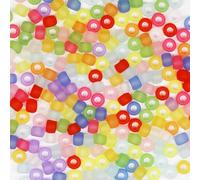 VOOMOLOVE 1000 cuentas transparentes de pony, cuentas de pulsera, cuentas para trenzas de cabello, cuentas para manualidades, cuentas de plástico, cuentas para trenzas de 6 x 9 mm (mezcla transparente