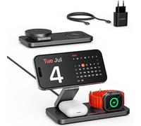 VOOMY 3-in-1 Caricabatterie Wireless 15W Compatible con iPhone, Apple Watch e AirPods - Stazione di Ricarica Rapida Senza Fili (Premium)
