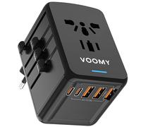 VOOMY Adaptador Enchufe Universal 35W Carga Rápida, Adaptador de Viaje para más de 170 Países con 3 USB A y 2 USB C, Adaptador Enchufe para USA, UK, Europa y Australia