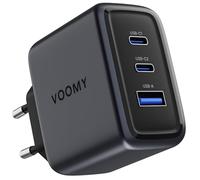 Voomy Cargador USB C 65W, Cargador GAN, 3 Puertos, Cargador Rápido PD para Portátil, Tablet y Móvil (65, Vatios)