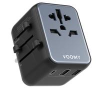 Voomy Enchufe de Viaje Universal para 170+ Países, 2 USB-C 12W + 2 USB-A, Compatible con Tipo A C G I, Protección contra Sobretensión y Material Ignífugo - Travel Y612