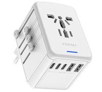 VOOMY Y29 Adaptador Enchufe Universal 200+ países, Adaptador Enchufe con 2 USB-A y 3 USB-C, International, Travel Cargador Universal 2000W, para USA, UK AUS y EU
