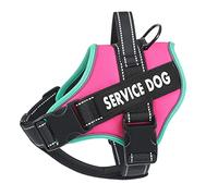 voopet Arnés para perro de servicio, mascotas, apoyo emocional, reflectante, transpirable y ajustable, ESA, perros pequeños, medianos y grandes (con 4 etiquetas extraíbles)