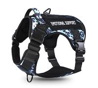 voopet Arnés táctico para perros - Chaleco militar de apoyo emocional para perro con asa y Molle para perros medianos y grandes, chaleco ESA de fácil control sin tirones con 6 etiquetas para