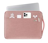 Voova Funda Portatil 14-14.6 Pulgadas (33×23,5×2,5CM) 360°Protectora Funda Ordenador para Macbook Pro 14, Chromebook 14, HP 14, Inspiron 14 Funda PC Bolsa Portatil Impermeable, Rosado