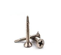 VOOXA 200 tornillos de perforación de 3,5 x 25 mm, acero inoxidable A4, cabeza avellanada DIN 7504 forma O, tornillos de cabeza plana autorroscantes con rosca completa para metales blandos