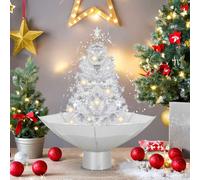 Vopese Árbol de Navidad con Nieve con Base en Paraguas Blanco 75 cm Sistema de Montaje rápido, para Decoración Navideña de Fiesta en Casa