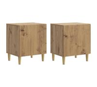 Vopese Armario de Noche Moderno con Estilo Vintage, Madera, Espacio de Almacenamiento Ample, Diseño con Patas Cónicas para Decoración de Dormitorio