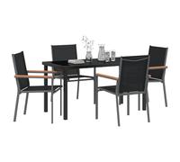 Vopese Bel Au?en Model3379088 - Juego de comedor (5 piezas, textileno y acero), color negro
